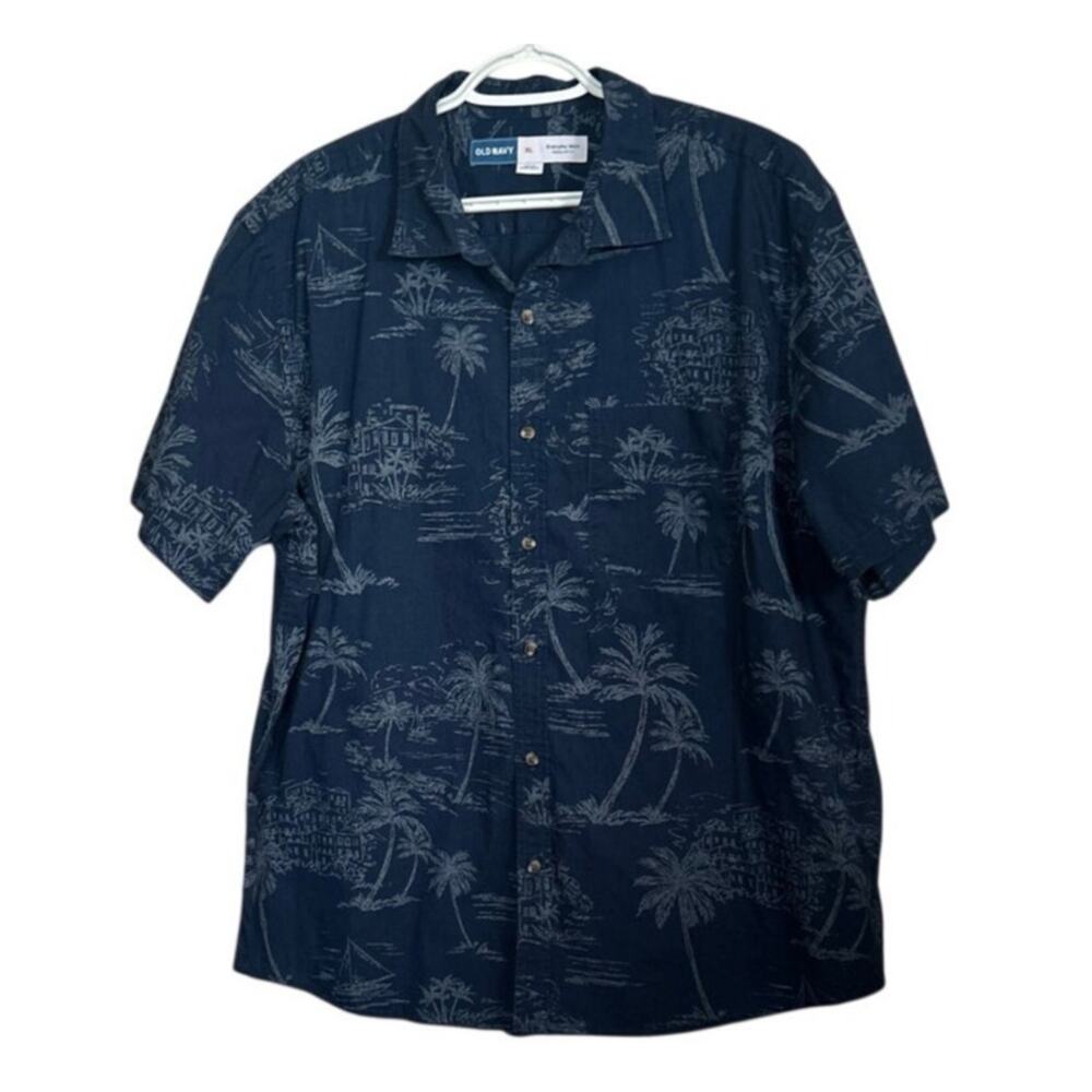 Old Navy Men's Everyday Shirt Regular Fit Short Sleeve Button Front Size XL